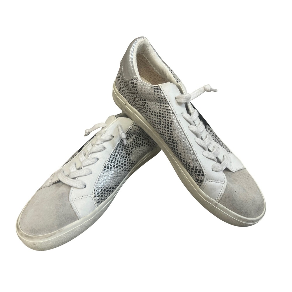 Vintage Havana Sneakers Womens Silver Snakeskin Star Sz 8 Low Top Lace Up Edgy